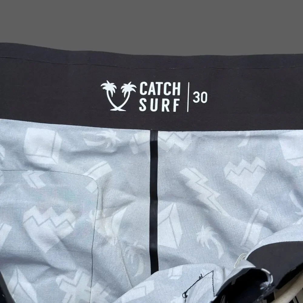 Catch Surf Patterned Boardshorts Black White Size 30 GUC